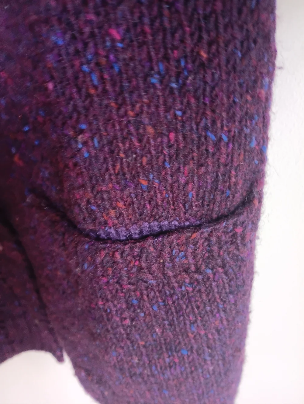 Vintage Handmade Cozy Purple Button-Front Women’s Sweater Cardigan Grandmacore - Picture 9 of 12